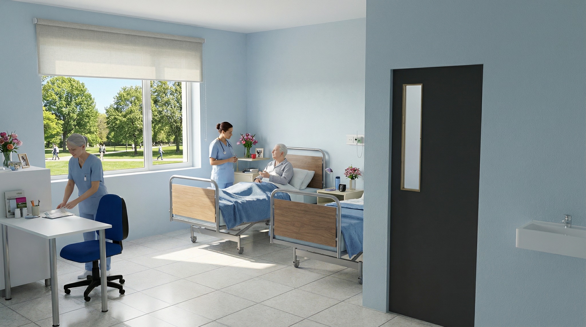 Salon cu două paturi